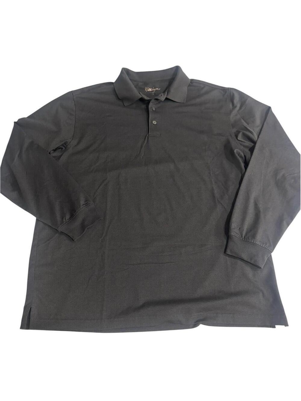 Walter Hagen Men's Charcoal Gray Long Sleeve Polo, Size Large